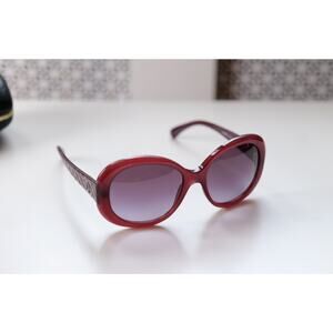 CHANEL Timeless Logo Wine Red Sunglasses / Shades